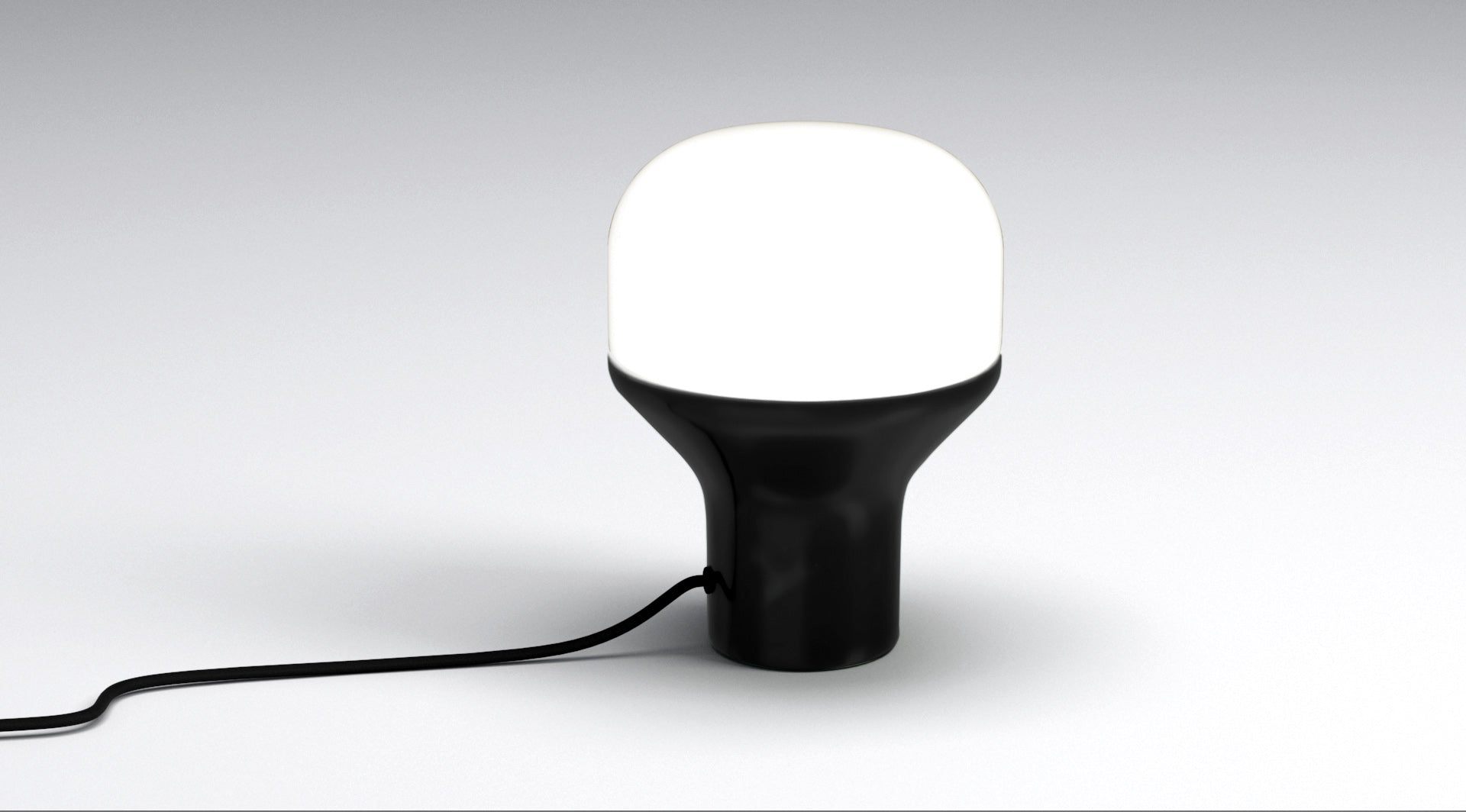 Stolná lampa DELUX s opálovým sklom a čiernym podstavcom