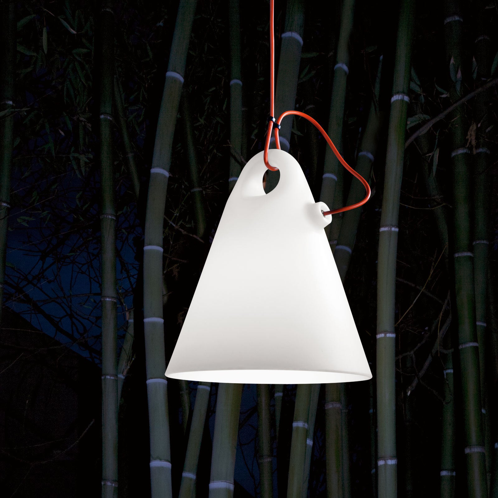 Závesná vonkajšia lampa TRILLY biela