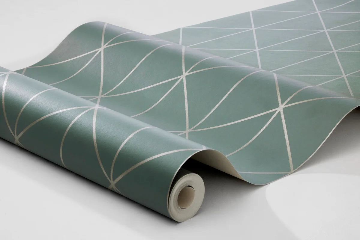 Papierová flizelínová tapeta s geometrickým vzorom DIAMONDS zelená