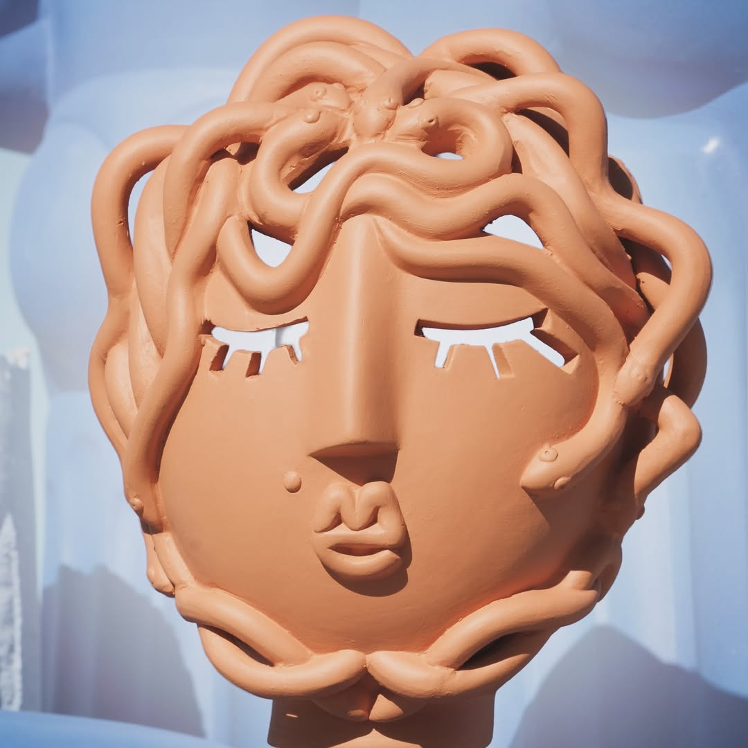 Magna Graecia table lamp - Medusa terracotta