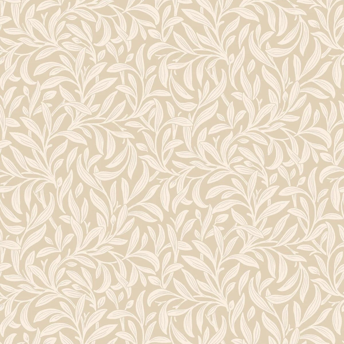 VINTERGRONA Floral Leaf Wallpaper in Warm Beige