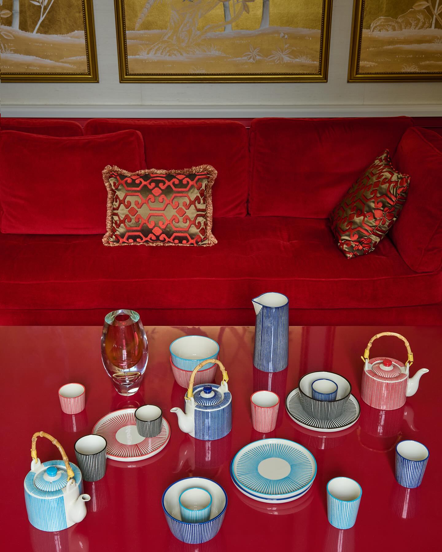 MARINE STRIPED colorful plate set