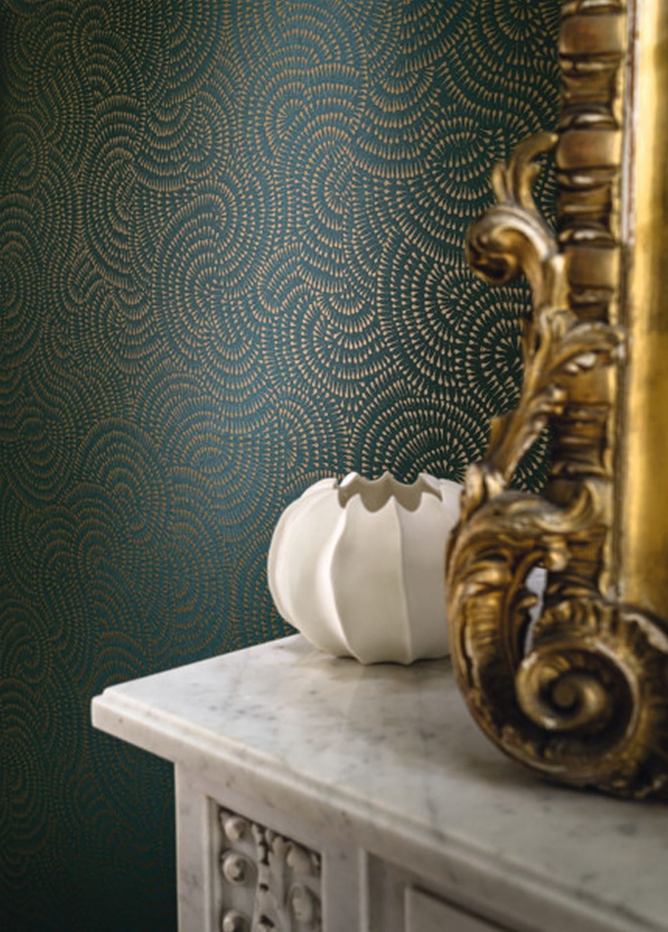 Tapeta s abstraktným vzorom CASCADE - MOUTARDE horčicová