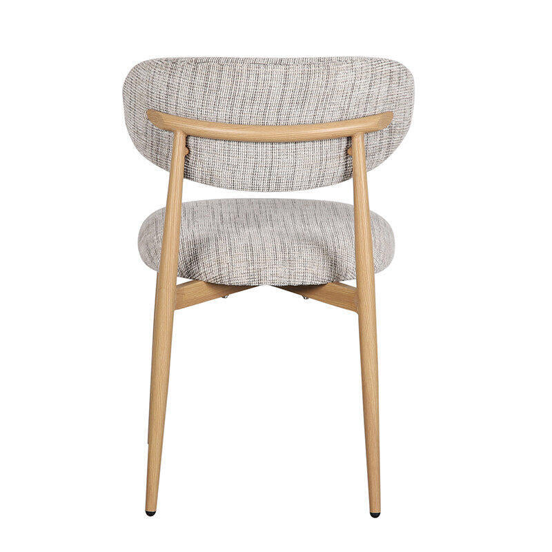 JAPANDI Chair in Gray Beige with Wooden Base