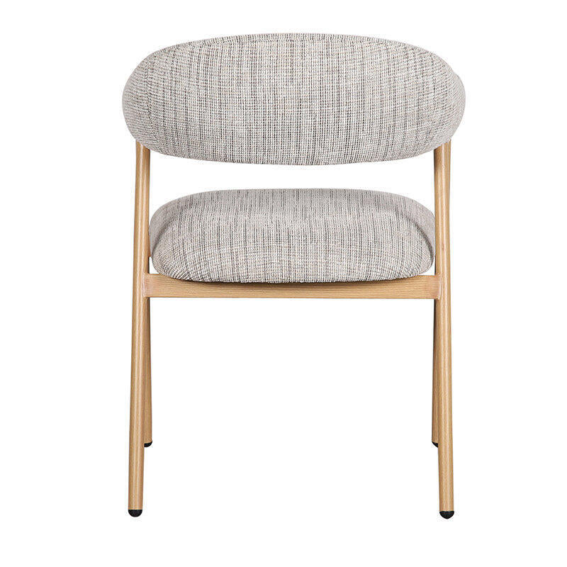 SCANDI Chair in Gray Beige with Wooden Base