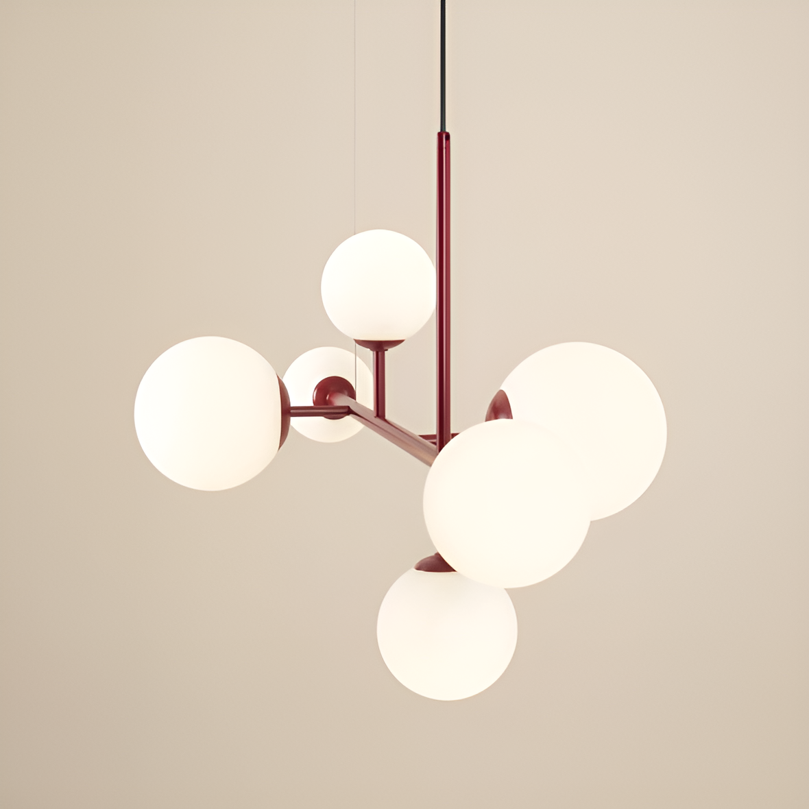 Závesná lampa DIONE HEXA červená