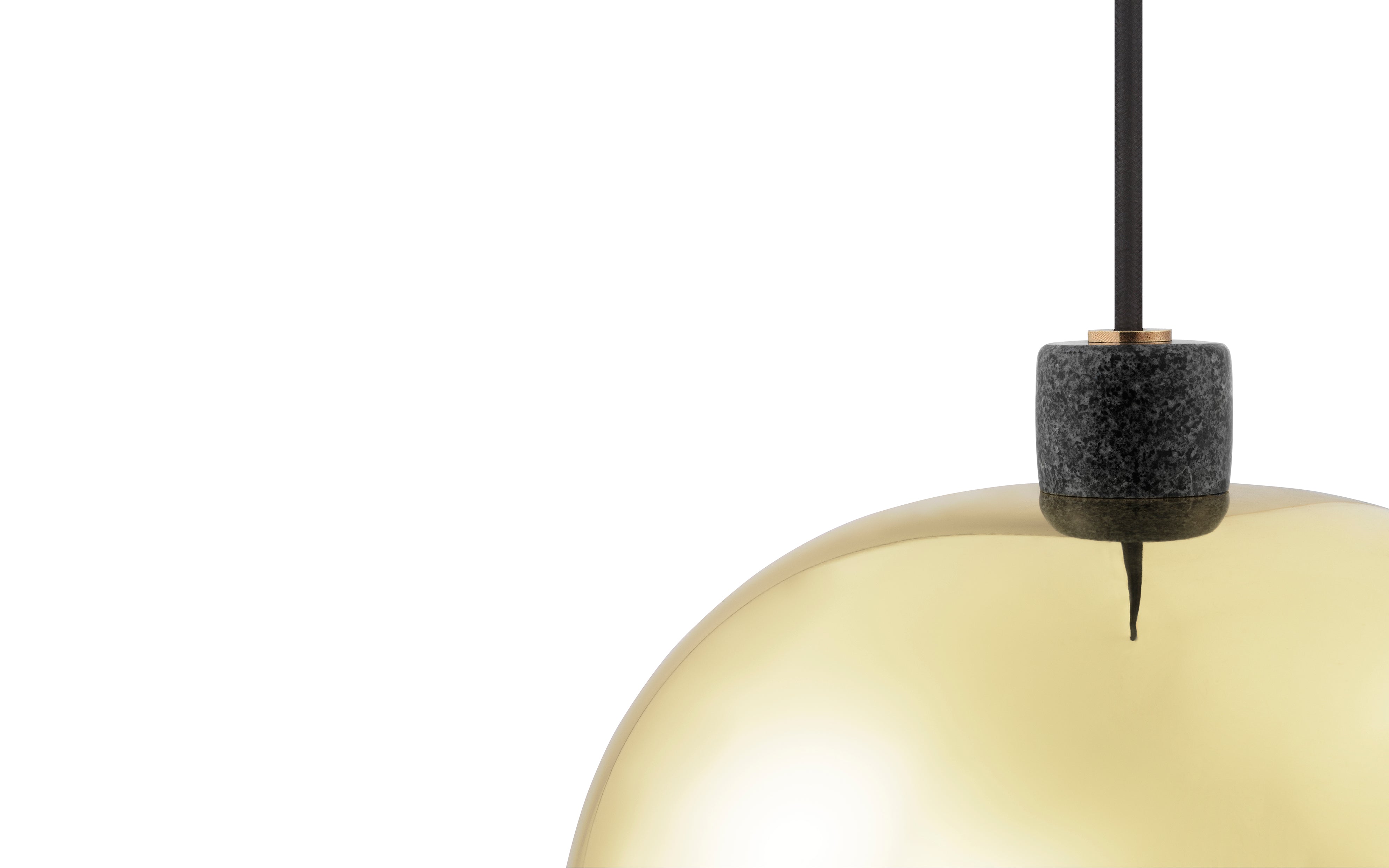GRANT pendant lamp in gold with black granite