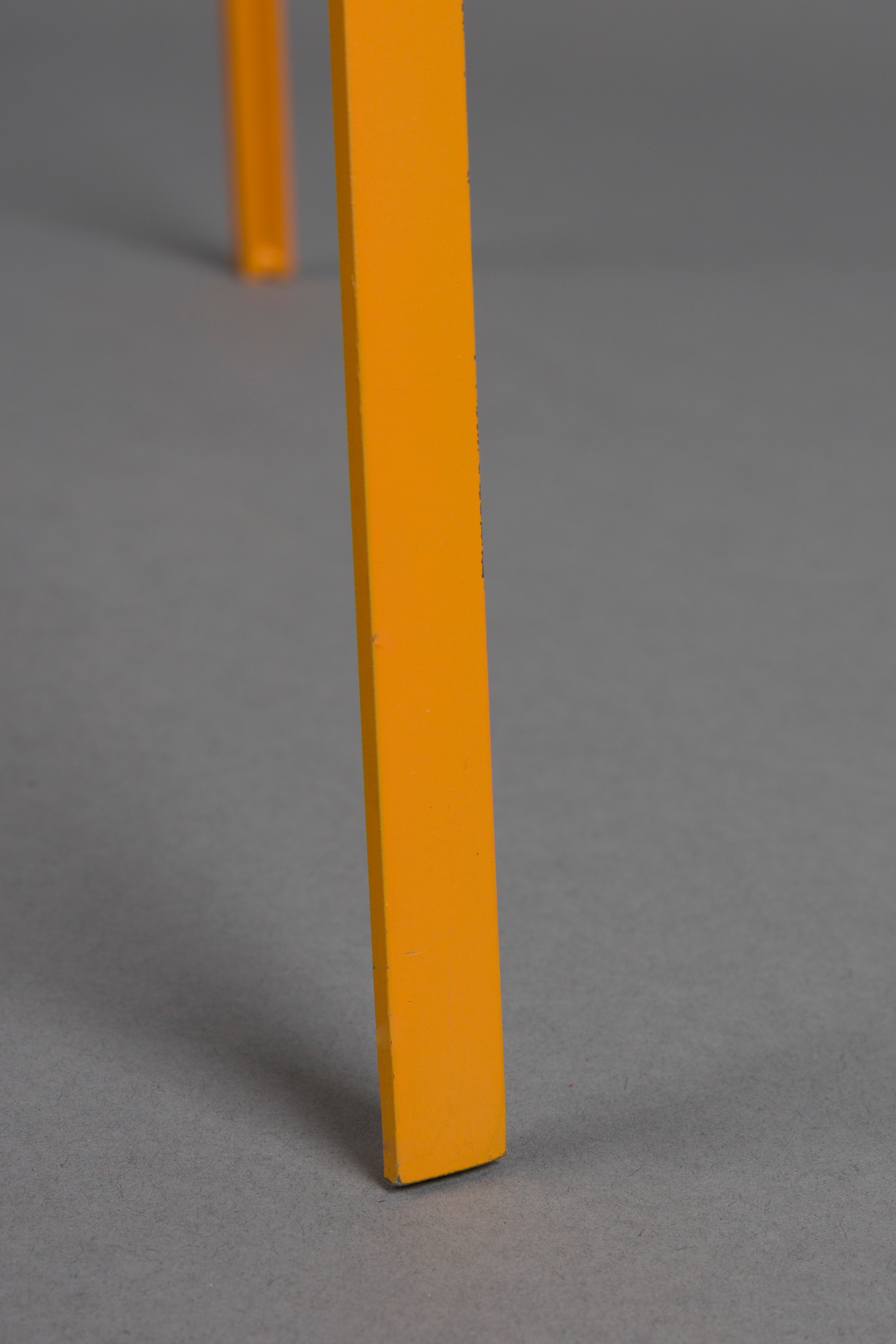 AFRA tripod floor lamp light brown with orange base