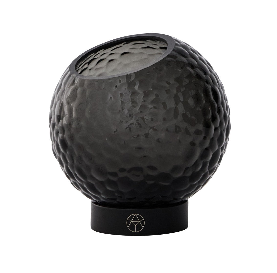GLOBE BUBBLES Candle Holder Black Glass