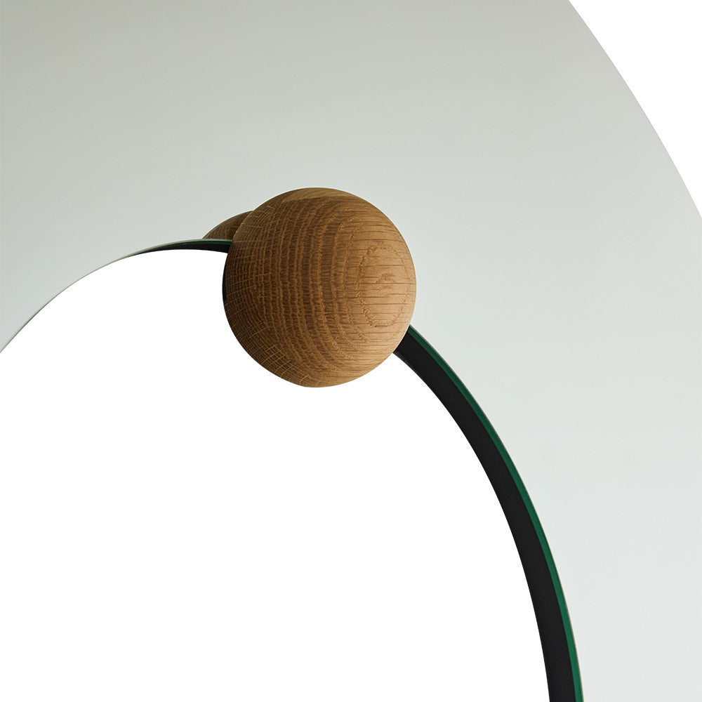 Round Mirror CASTELLUM Oak Wood