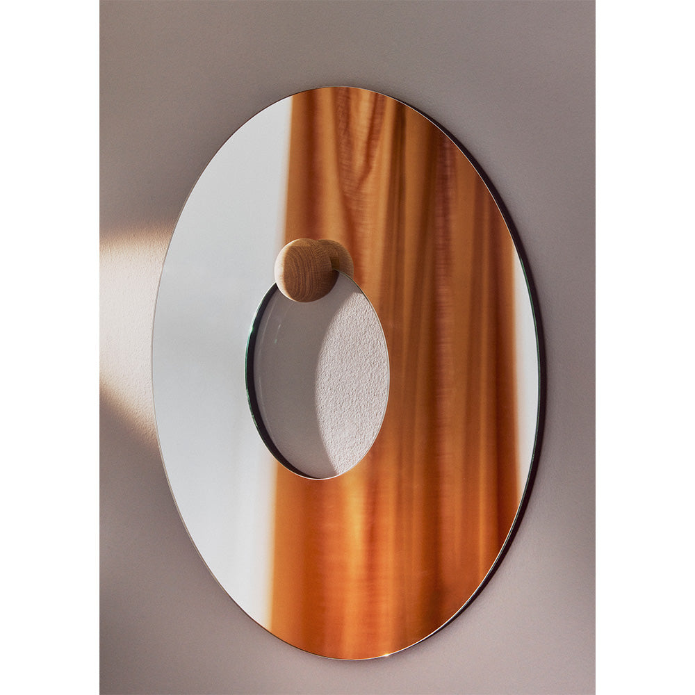 Okrúhle lustro CASTELLUM z dubového dreva