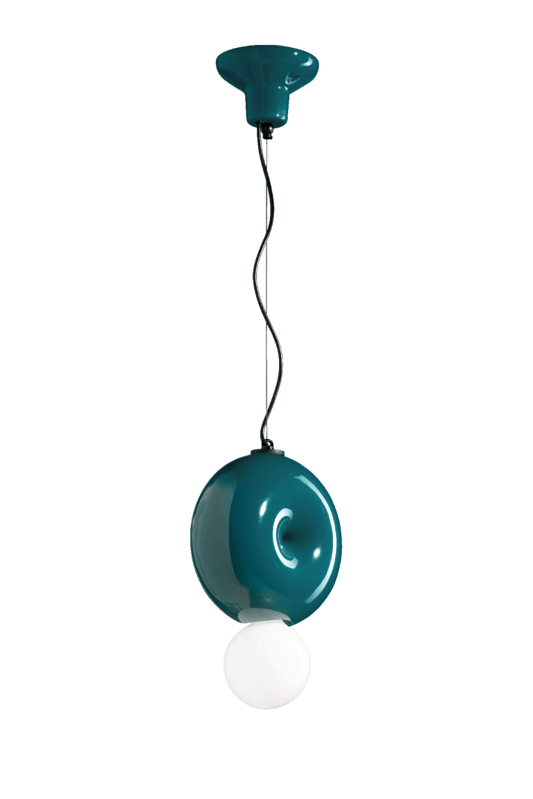 Závesná keramická lampa BUMBUM zelená petrol