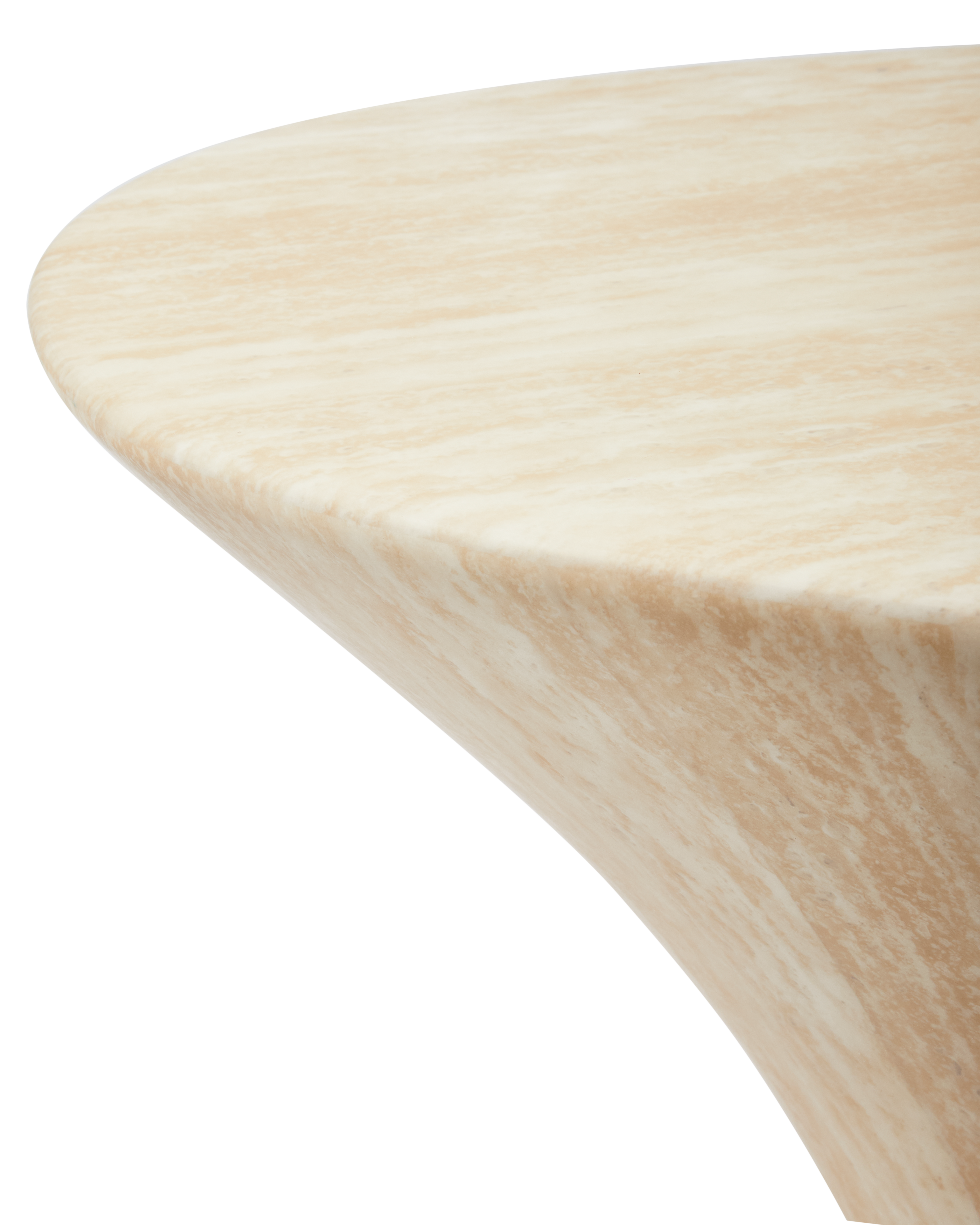 Kávový stolík OVAL MARBLE LOOK béžový