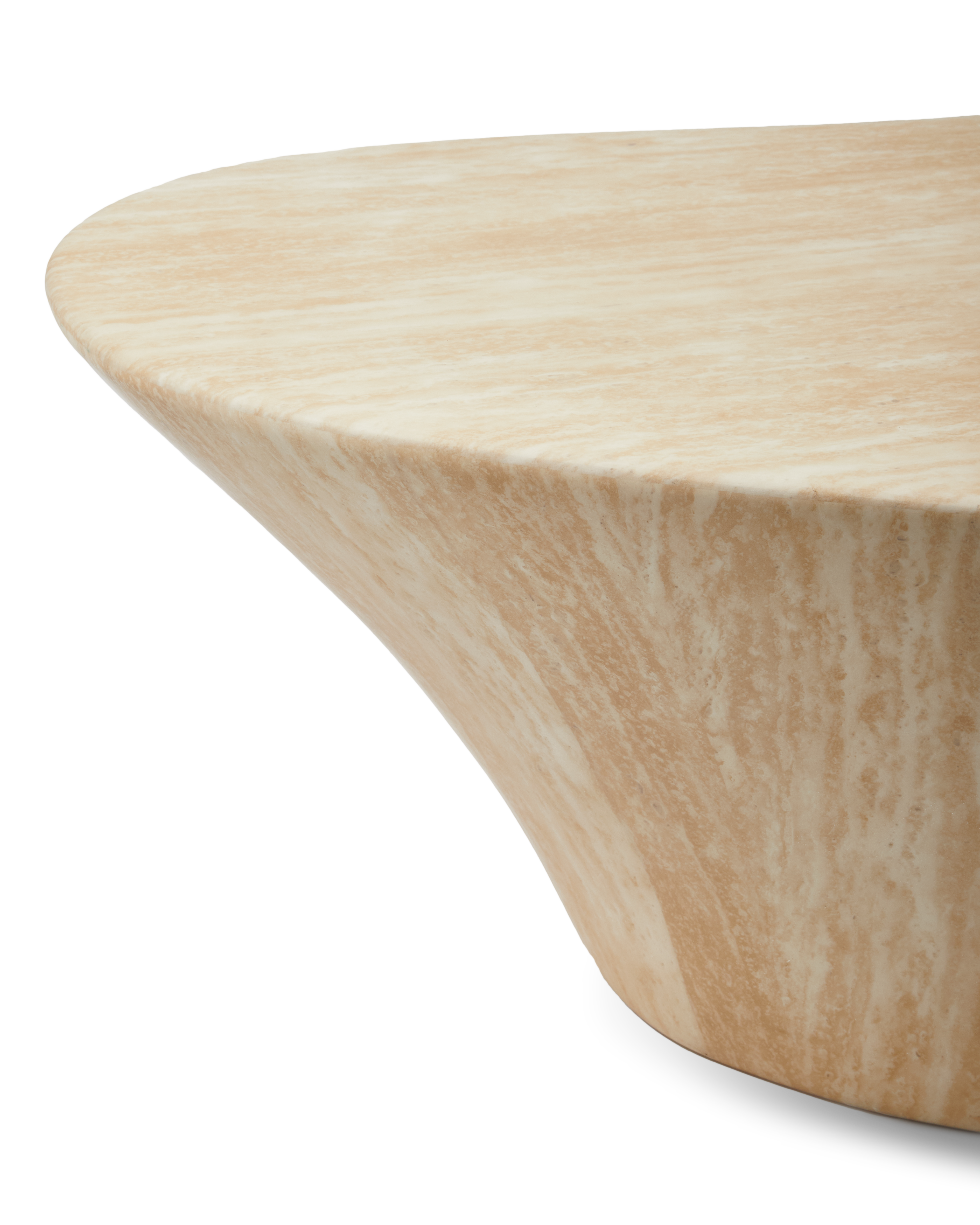 Kávový stolík OVAL MARBLE LOOK béžový