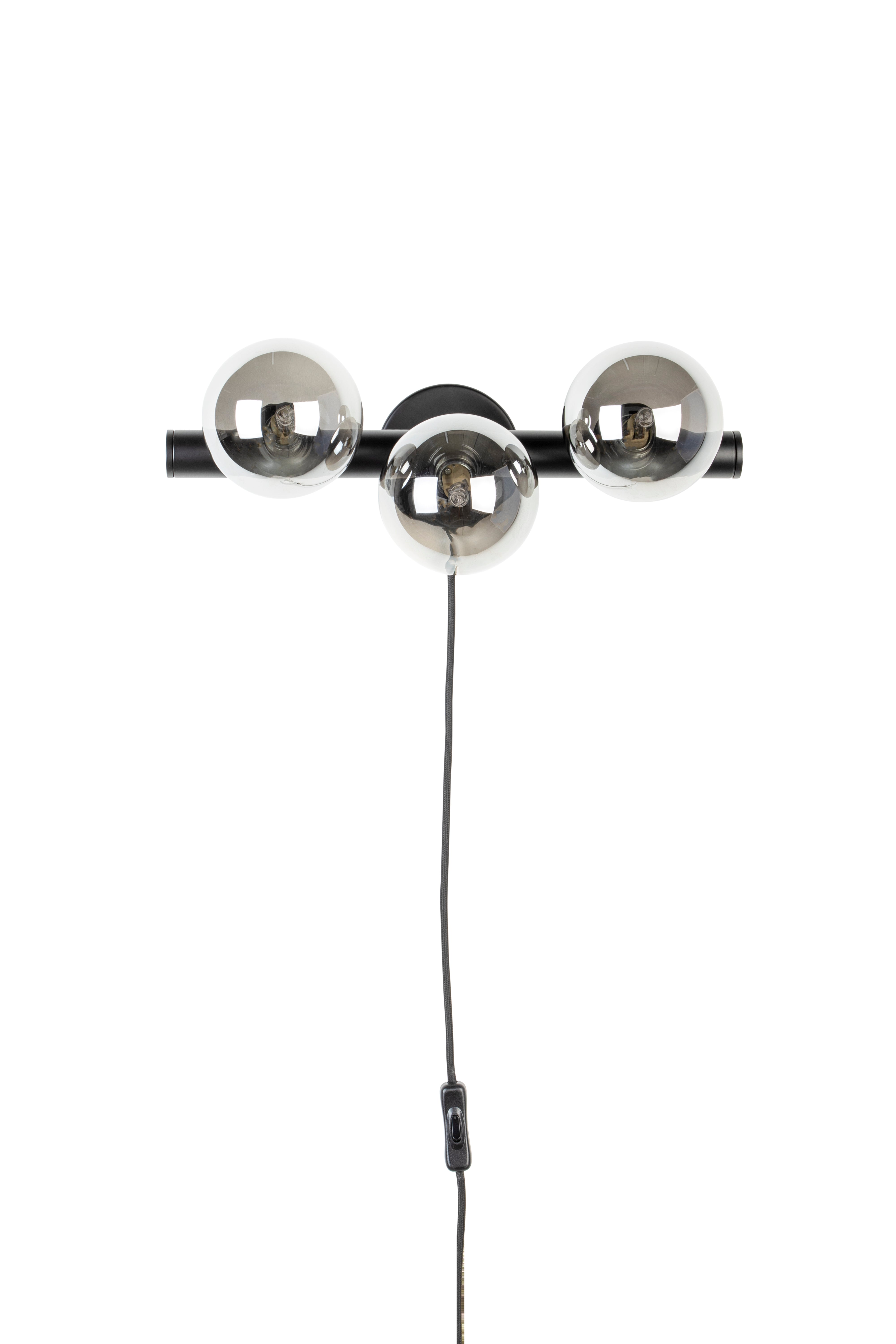 Nástenná lampa trojbodová MONICA dymové sklo