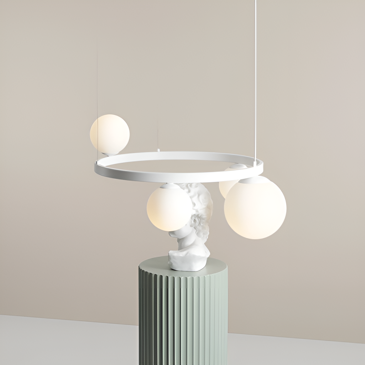 Hanging lamp Garda Quatro Ring White