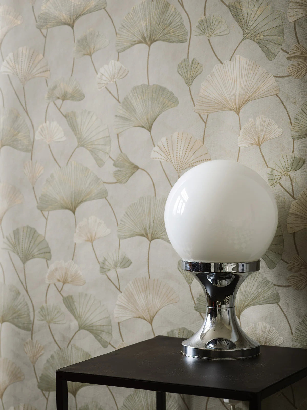 SOPHIA Dark Beige Structural Wallpaper with Plant Motif