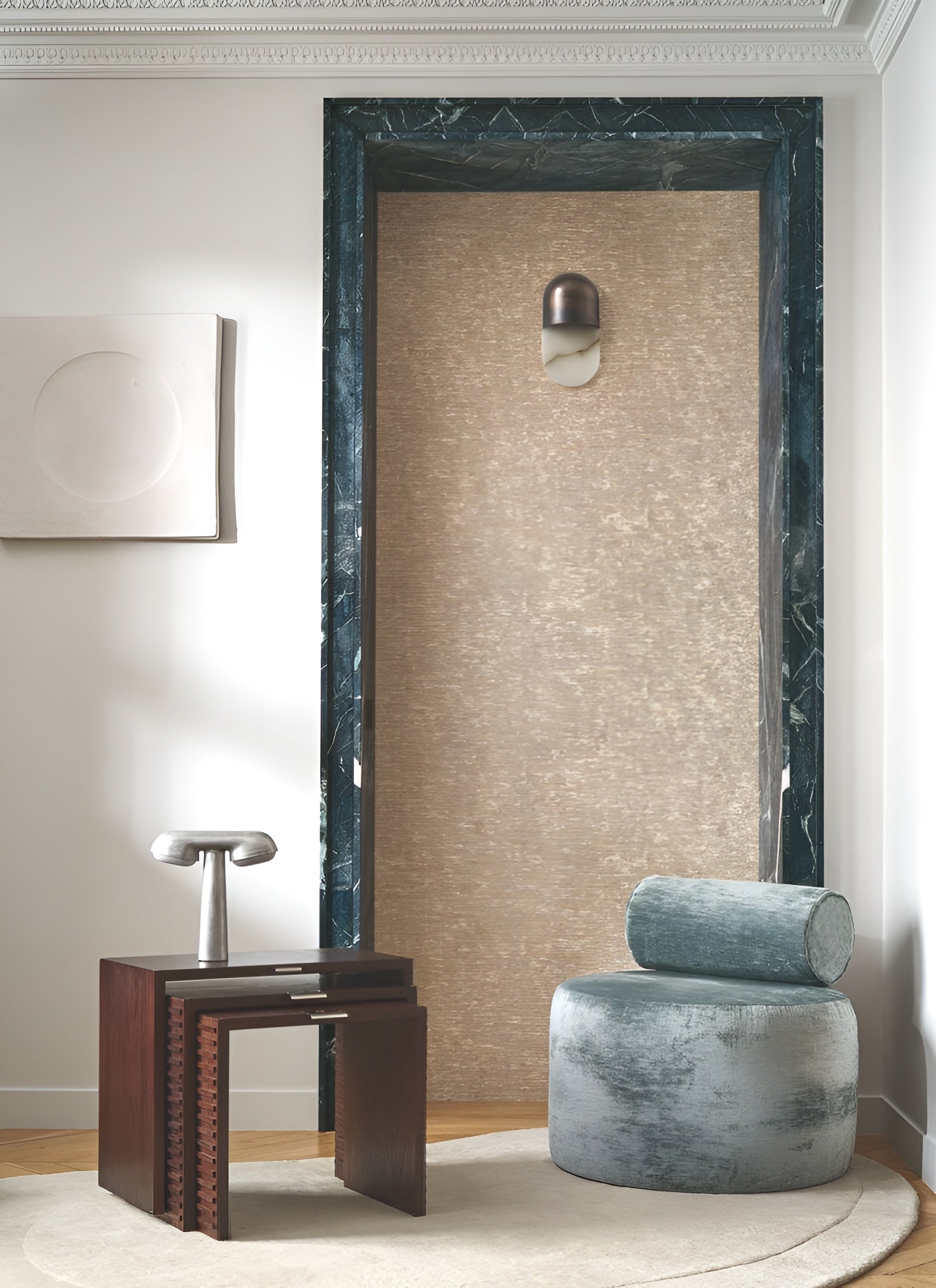 Structural textile wallpaper ARTOIS - IVORY light beige