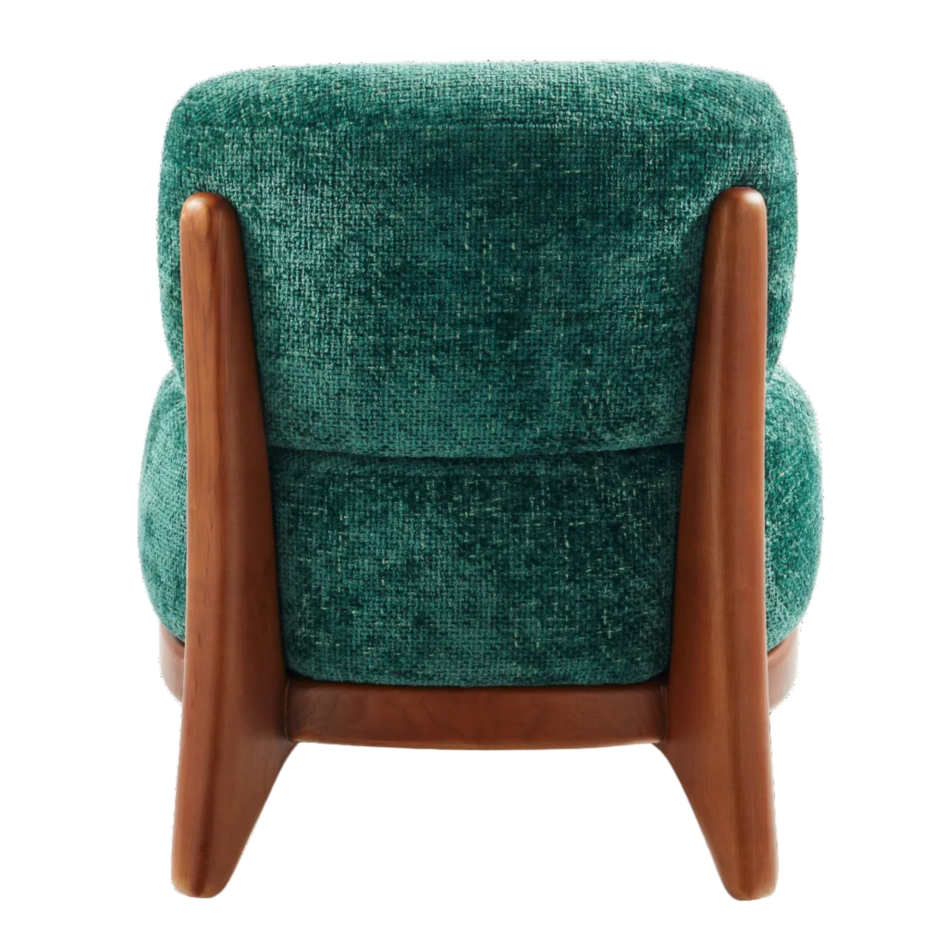 FIZZ Armchair Dark Green with Wooden Base