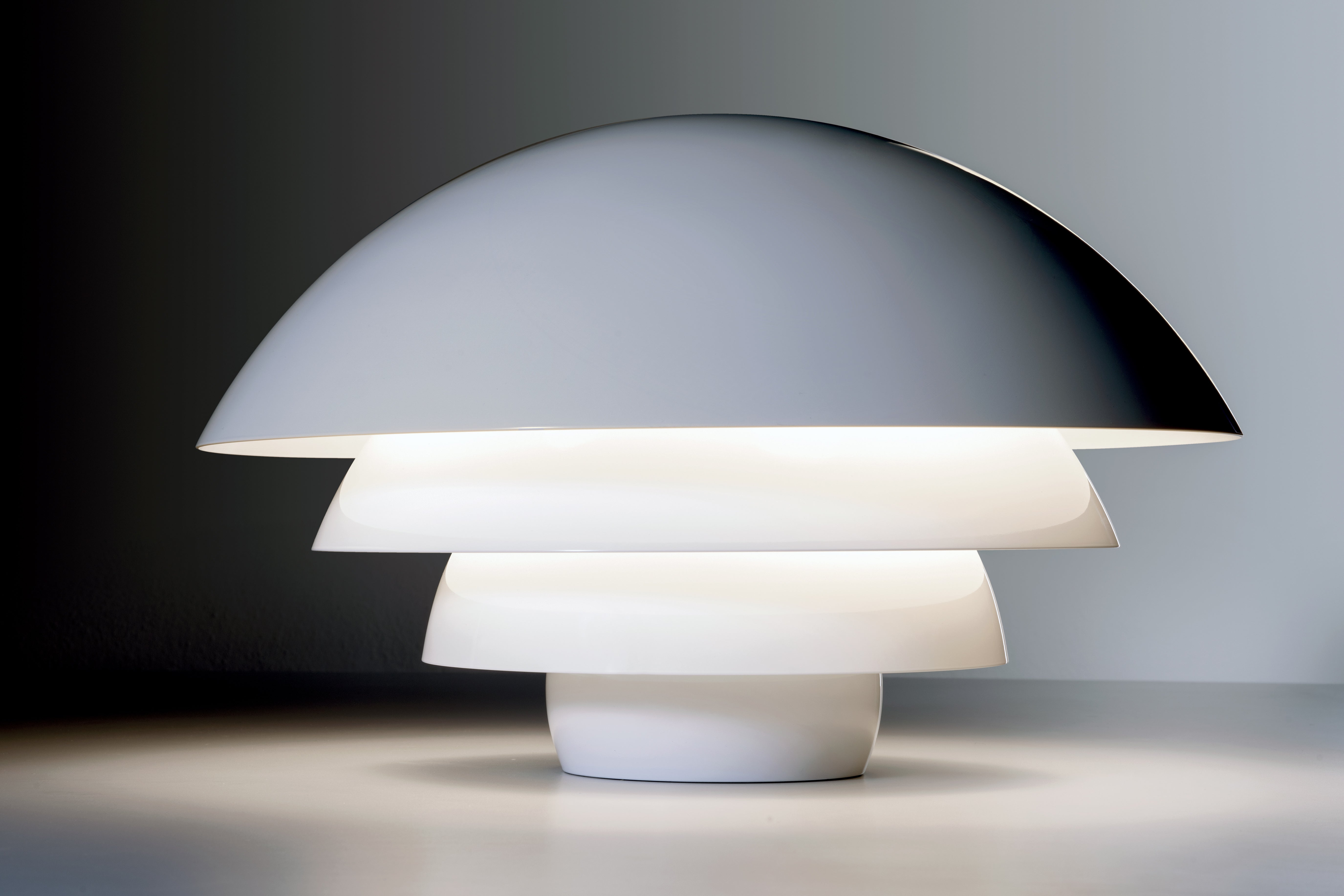 Stolná lampa VISIERE lesklá biela