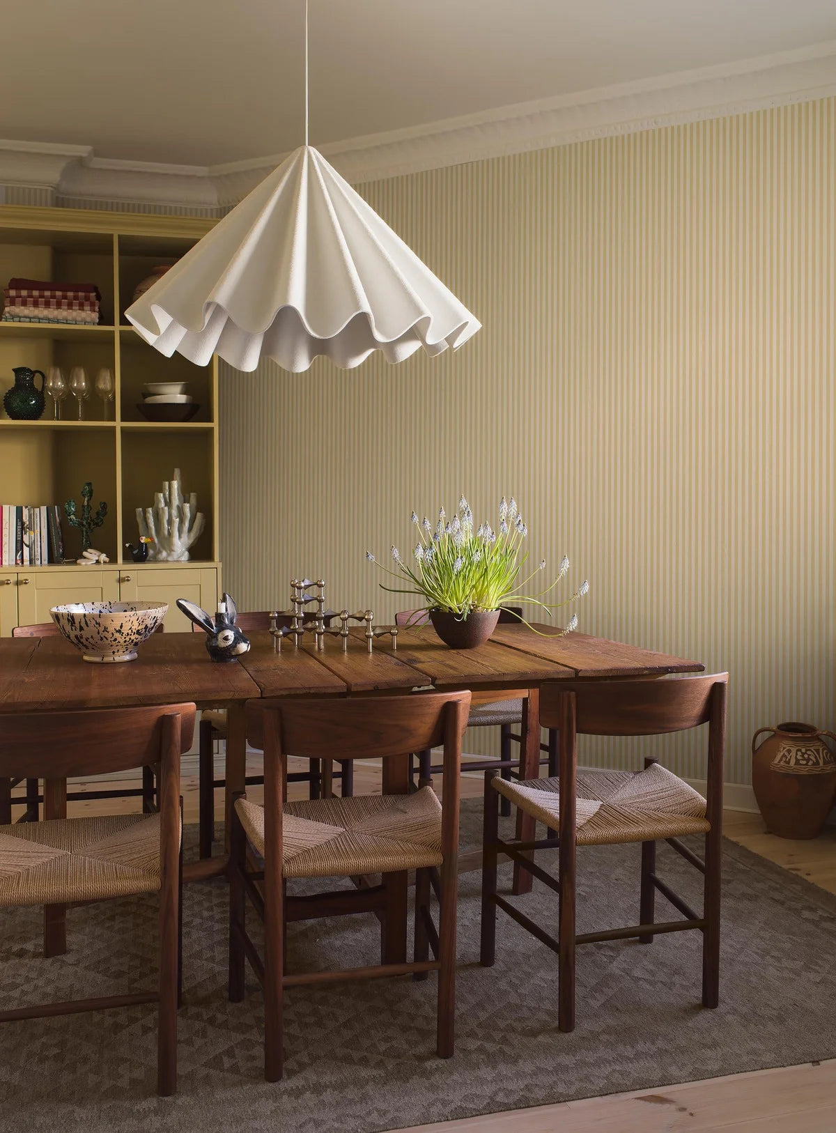 MÖLLE STRIPE Yellow and White Striped Wallpaper