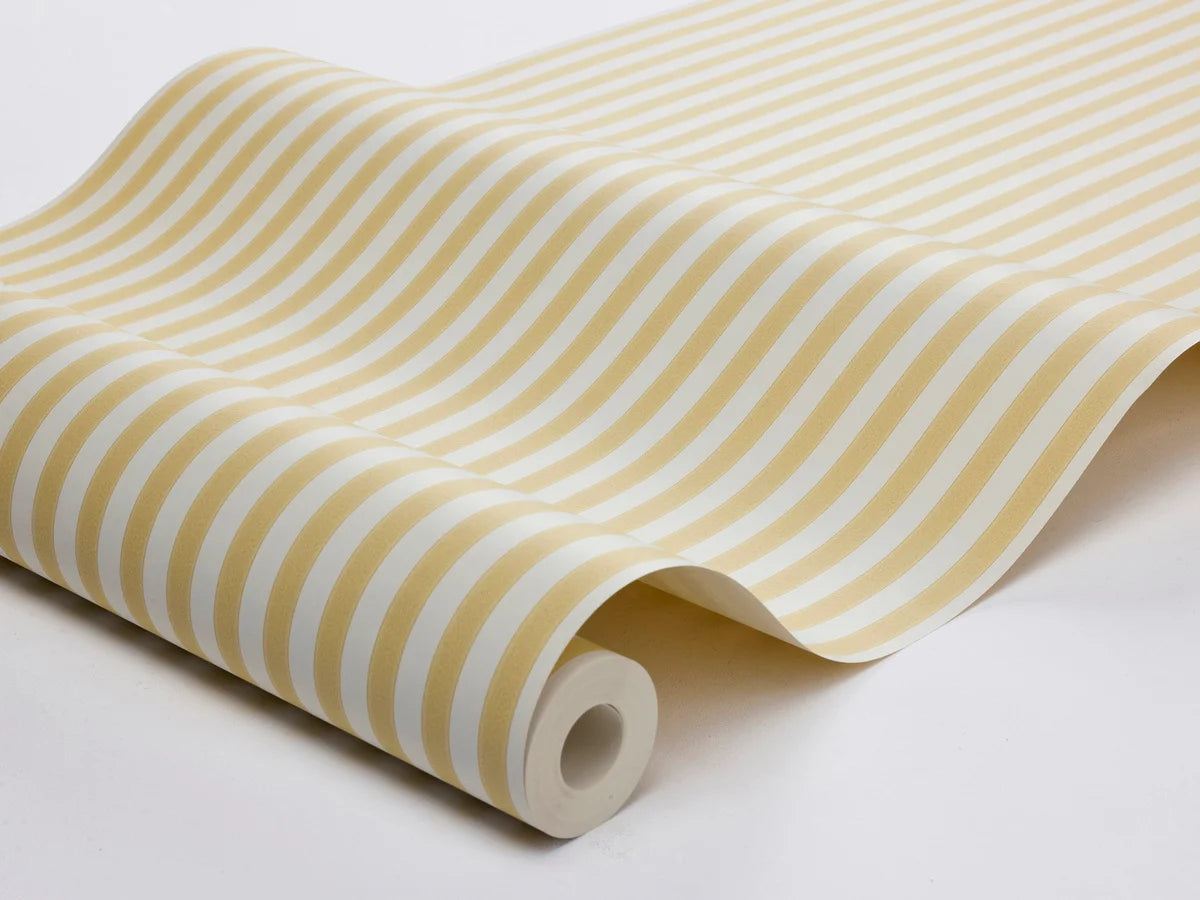 MÖLLE STRIPE Yellow and White Striped Wallpaper