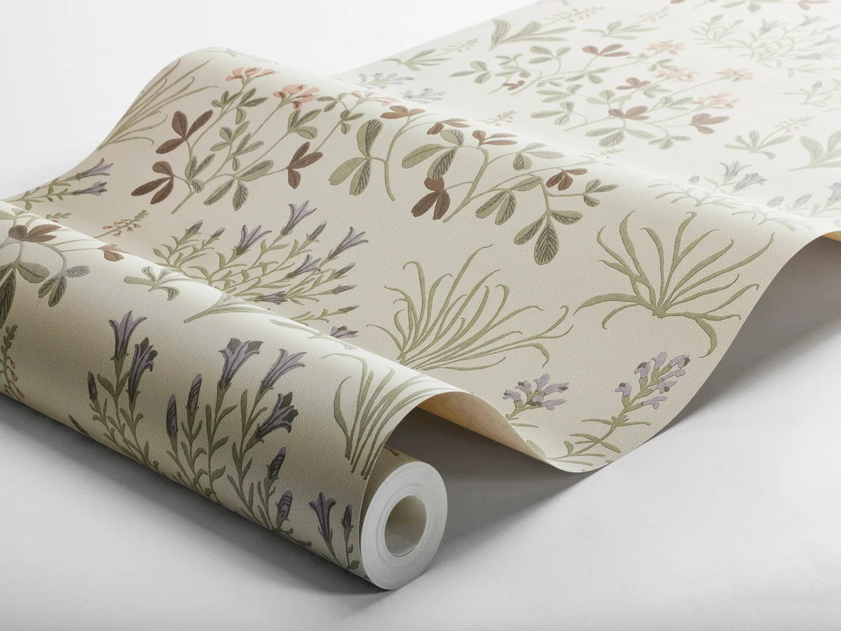 Tapeta s rastlinným motívom kvetov NORAS ANG béžová s hnedou