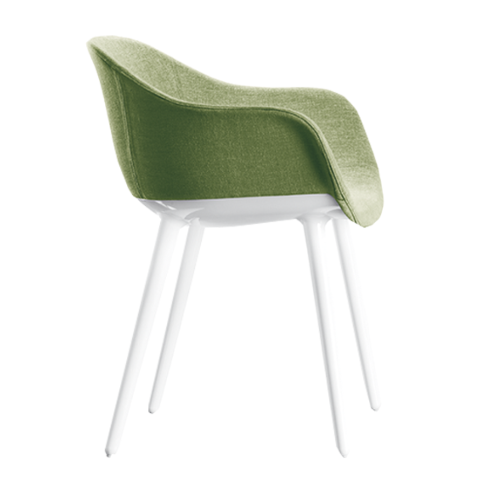 CYBORG LADY chair in green with a white base
