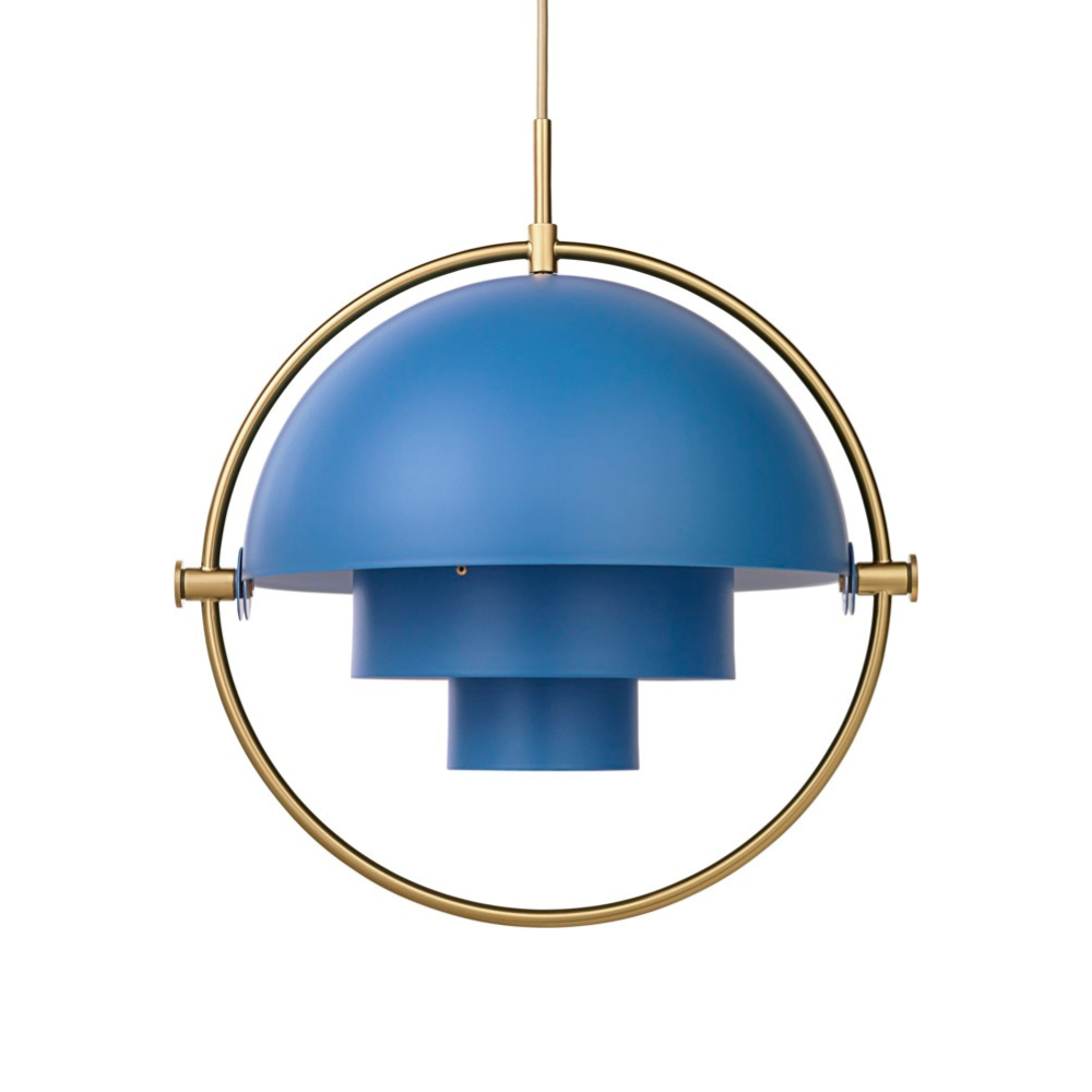 MULTI-LITE blue pendant lamp with brass