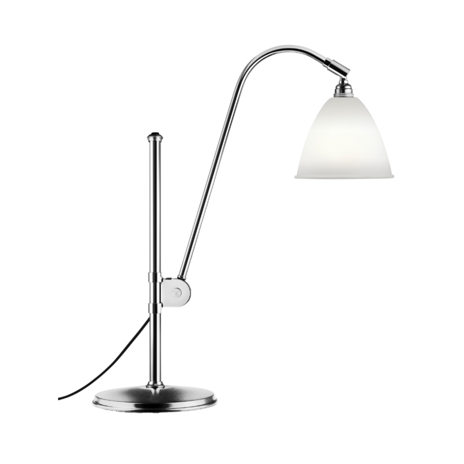 Stolná lampa BESTLITE BL1 chróm s porcelánovým tienidlom