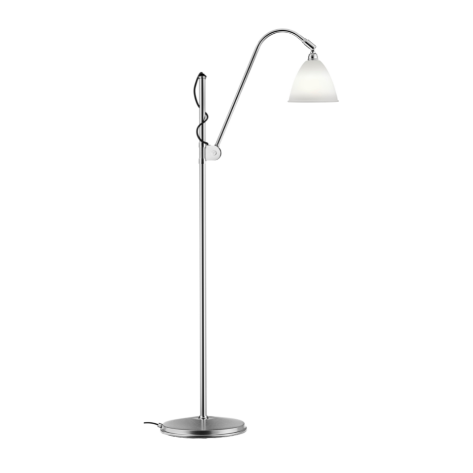BESTLITE BL3 chrome floor lamp with porcelain shade