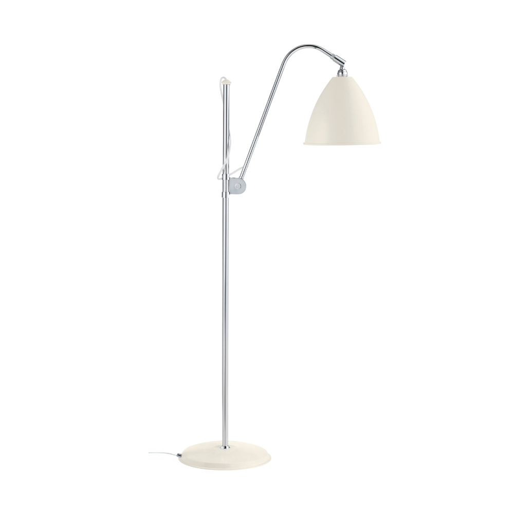 Stojaca lampa BESTLITE BL3 chróm s krémovým tienidlo