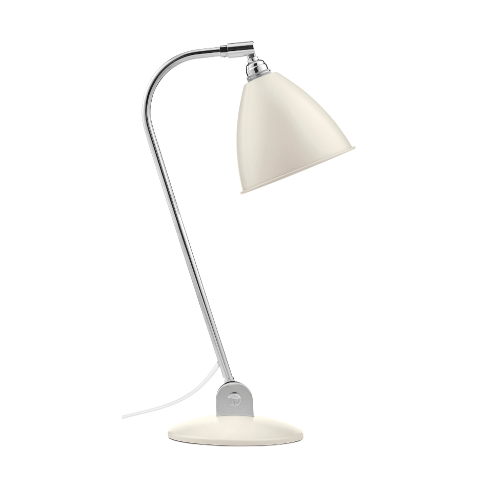 Stolná lampa BESTLITE BL2 chróm s krémovým tienidlo