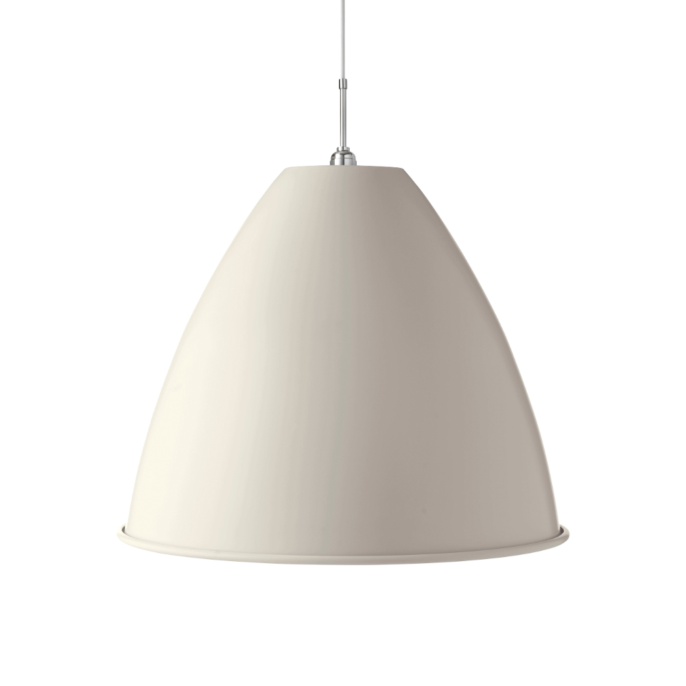 BESTLITE BL9 Chrome Pendant Lamp with Cream Shade