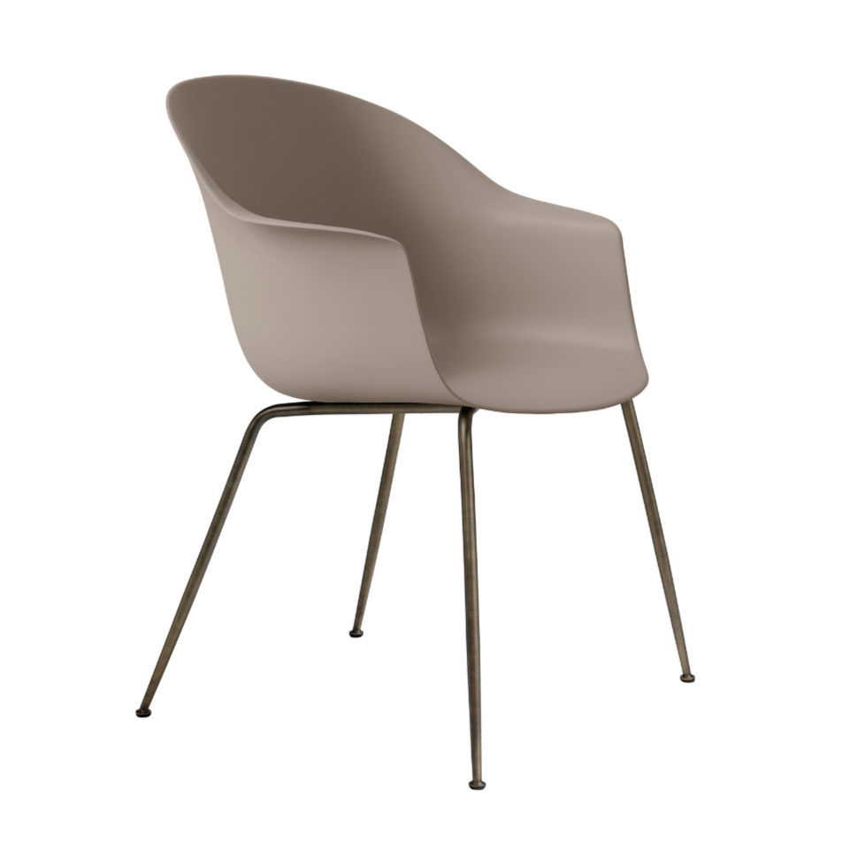 BAT chair beige with brass base