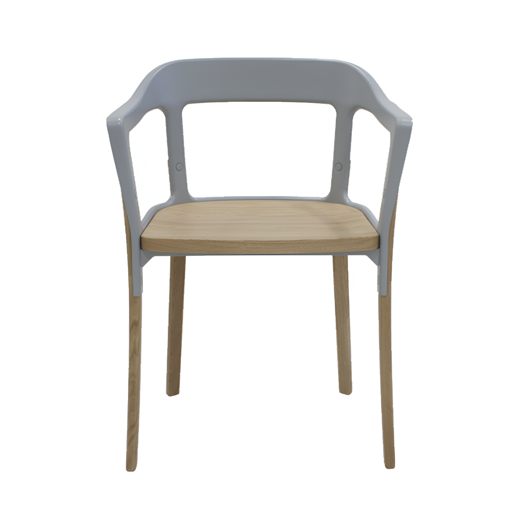 STEELWOOD chair with oak wood and gray backrest