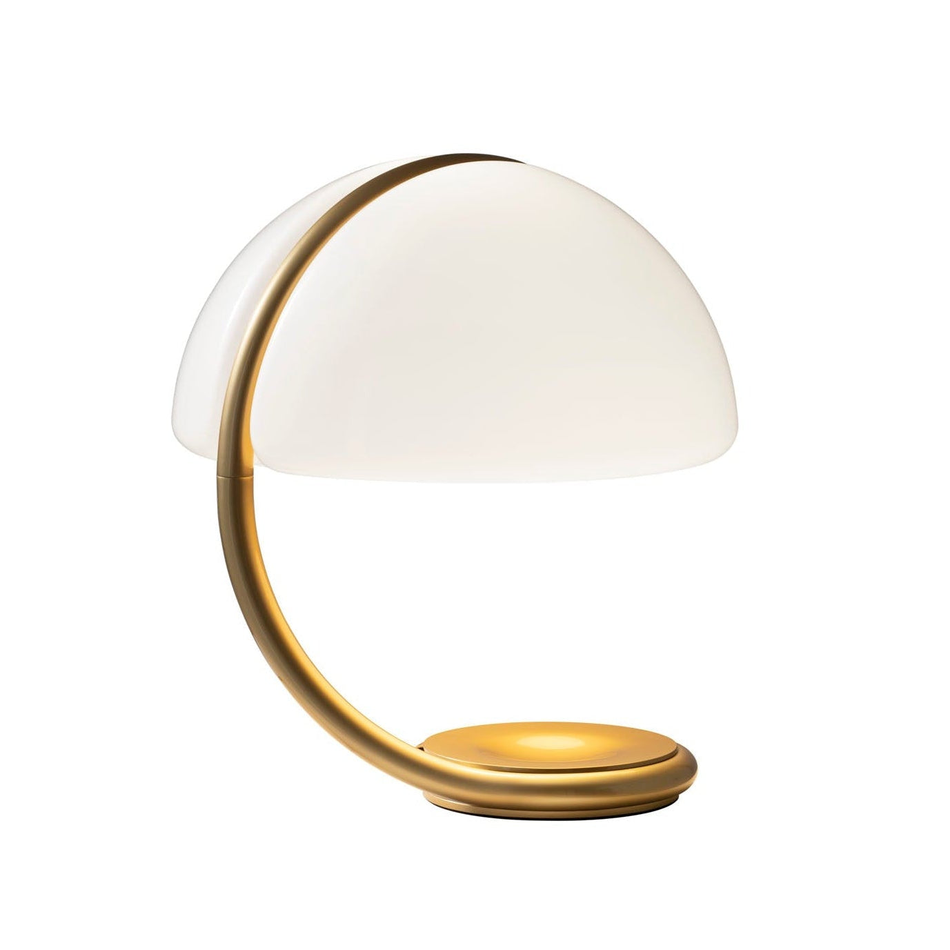 SERPENTE Table Lamp with Opal Shade and Gold Galvanized Base