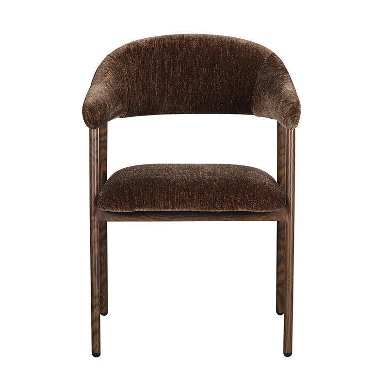 SCANDI Chair in Brown with Dark Wooden Base
