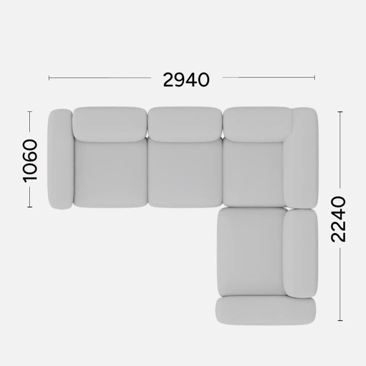 Pravostranný rohový gauč BABBLE s možnosťou personalizácie