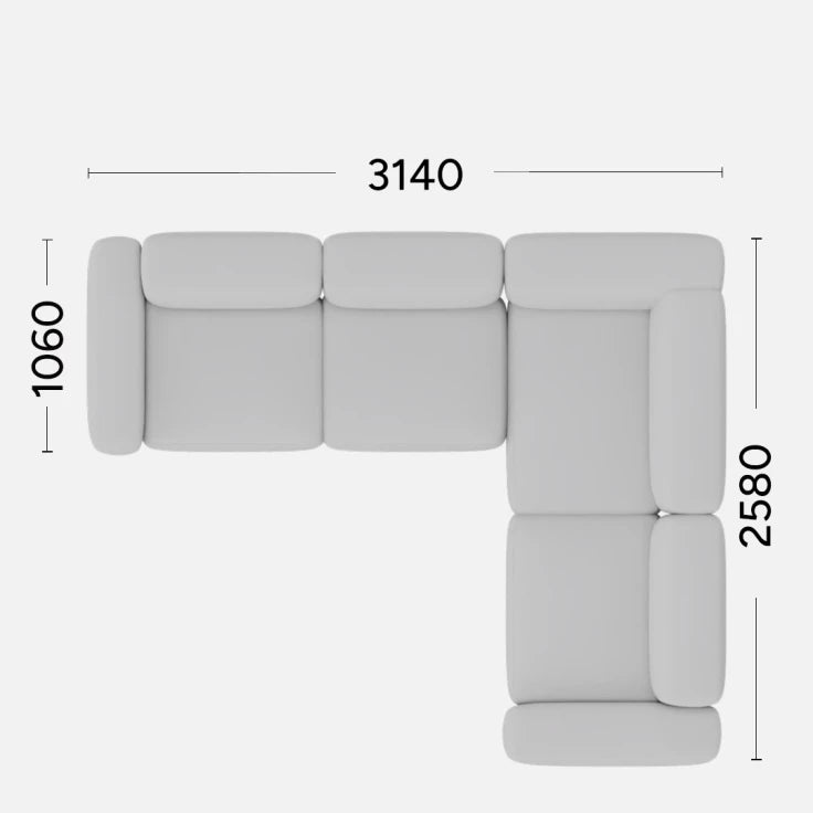 Pravostranný rohový gauč BABBLE s možnosťou personalizácie