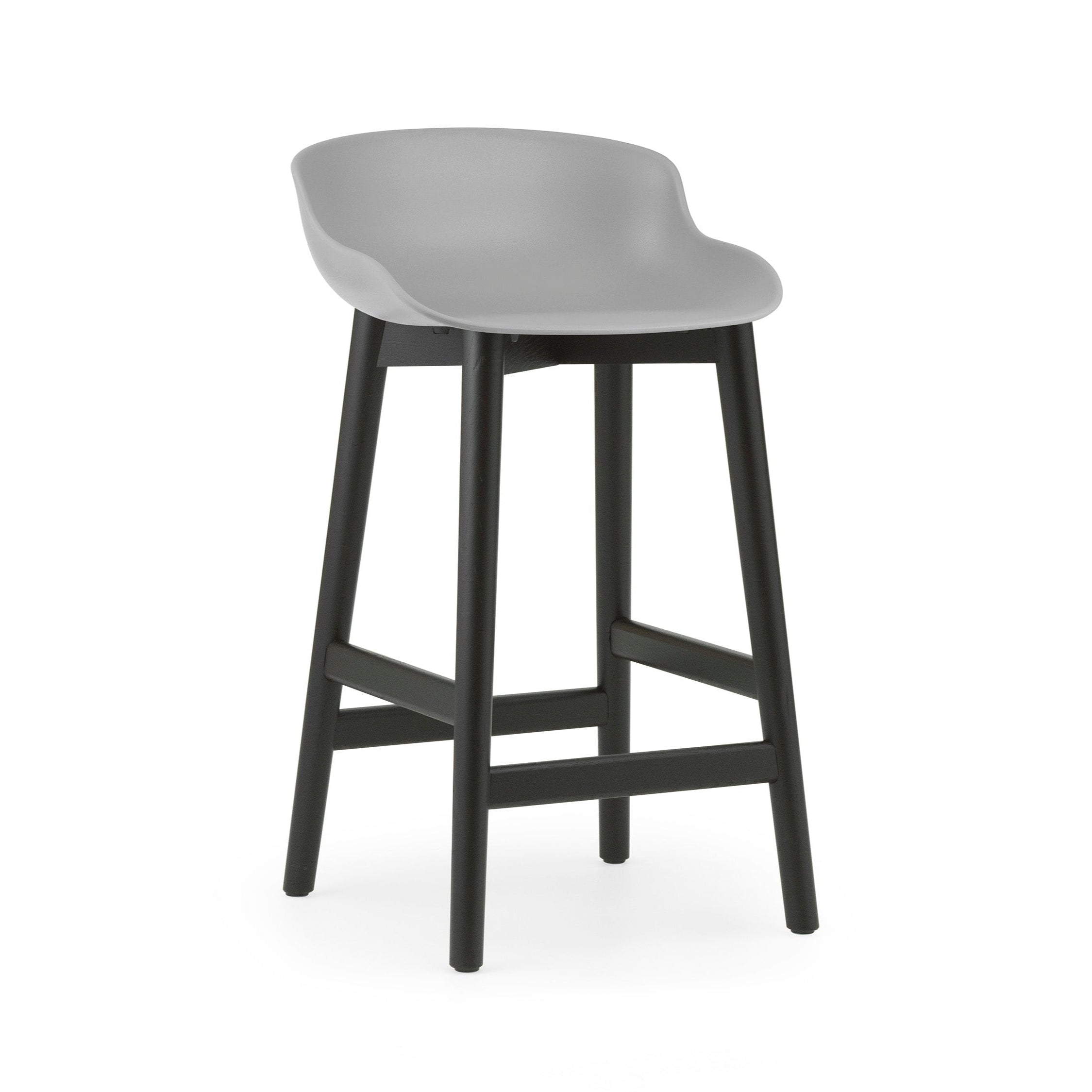 Hyg gray bar chair with a black oak base