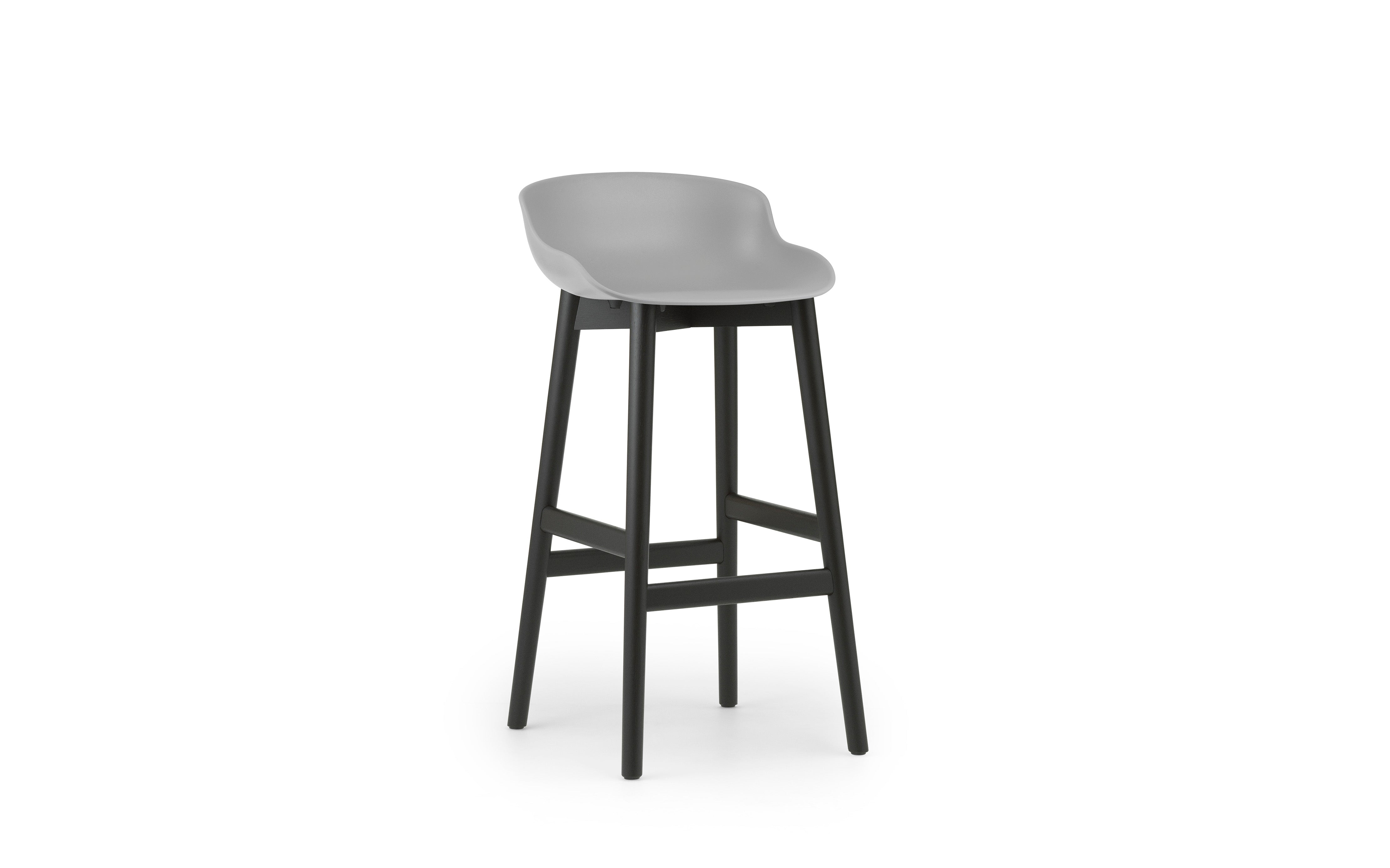 Hyg gray bar chair with a black oak base