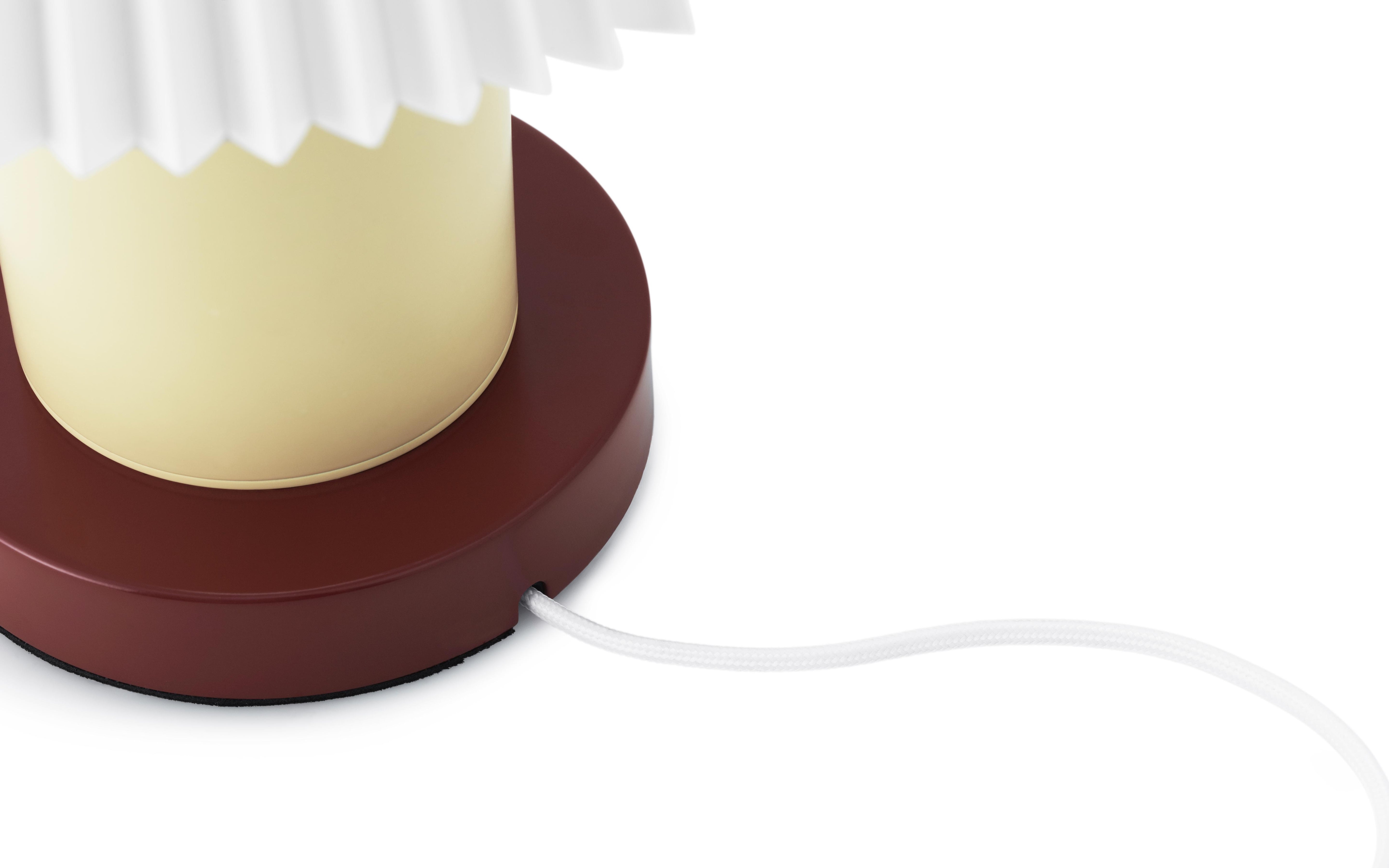 Stolná lampa CELLU krémová s hnedým podstavcom