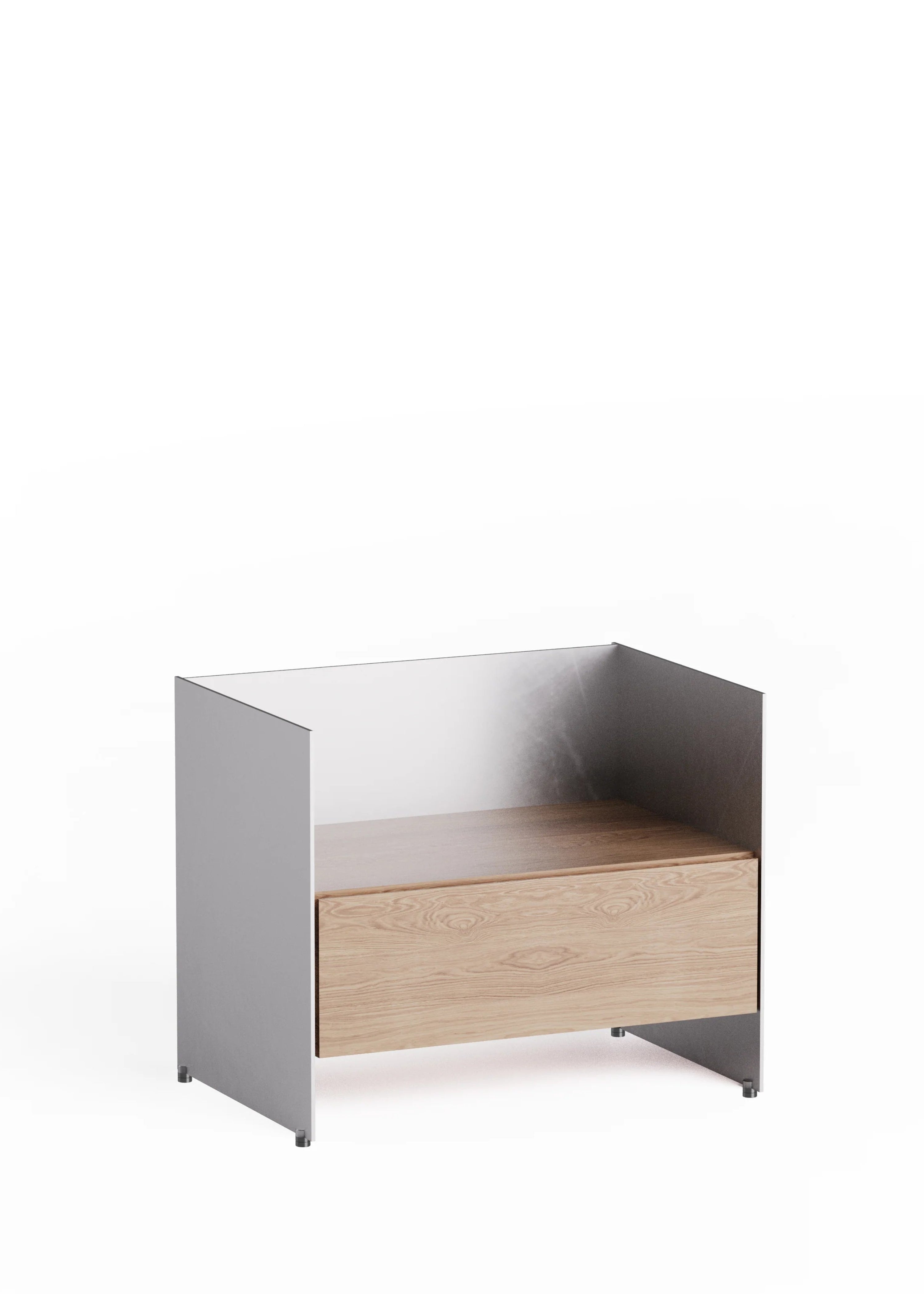 ALOOX 60 Cabinet in Oak Wood with Aluminum Finish