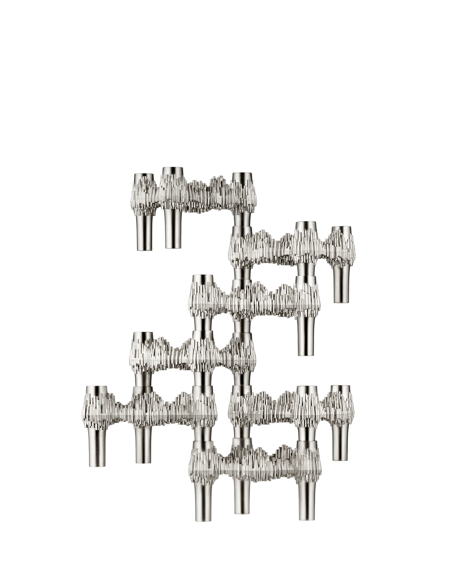 QUIST Brushed Chrome Candle Holder Set