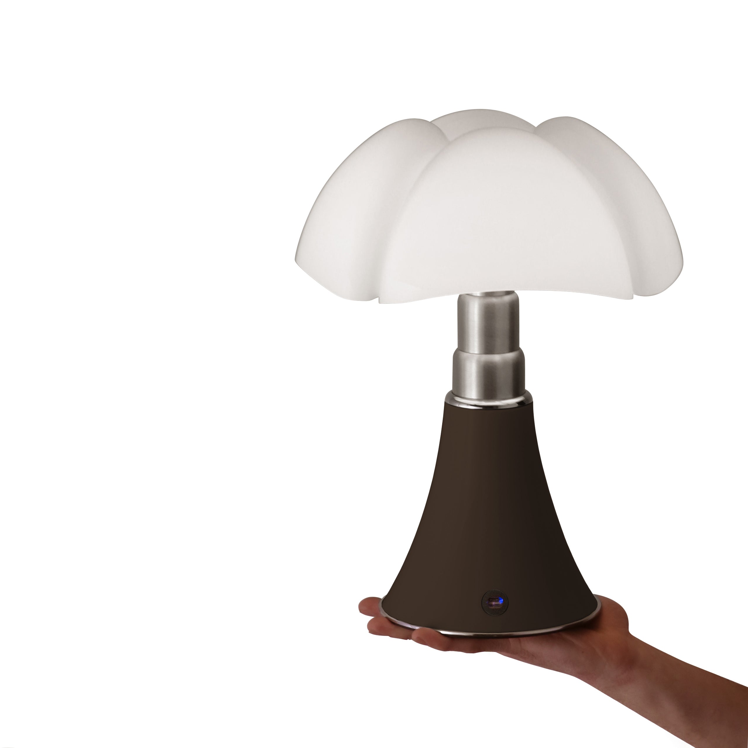 MINIPIPISTRELLO Table Lamp with Opal Shade and Brown Base