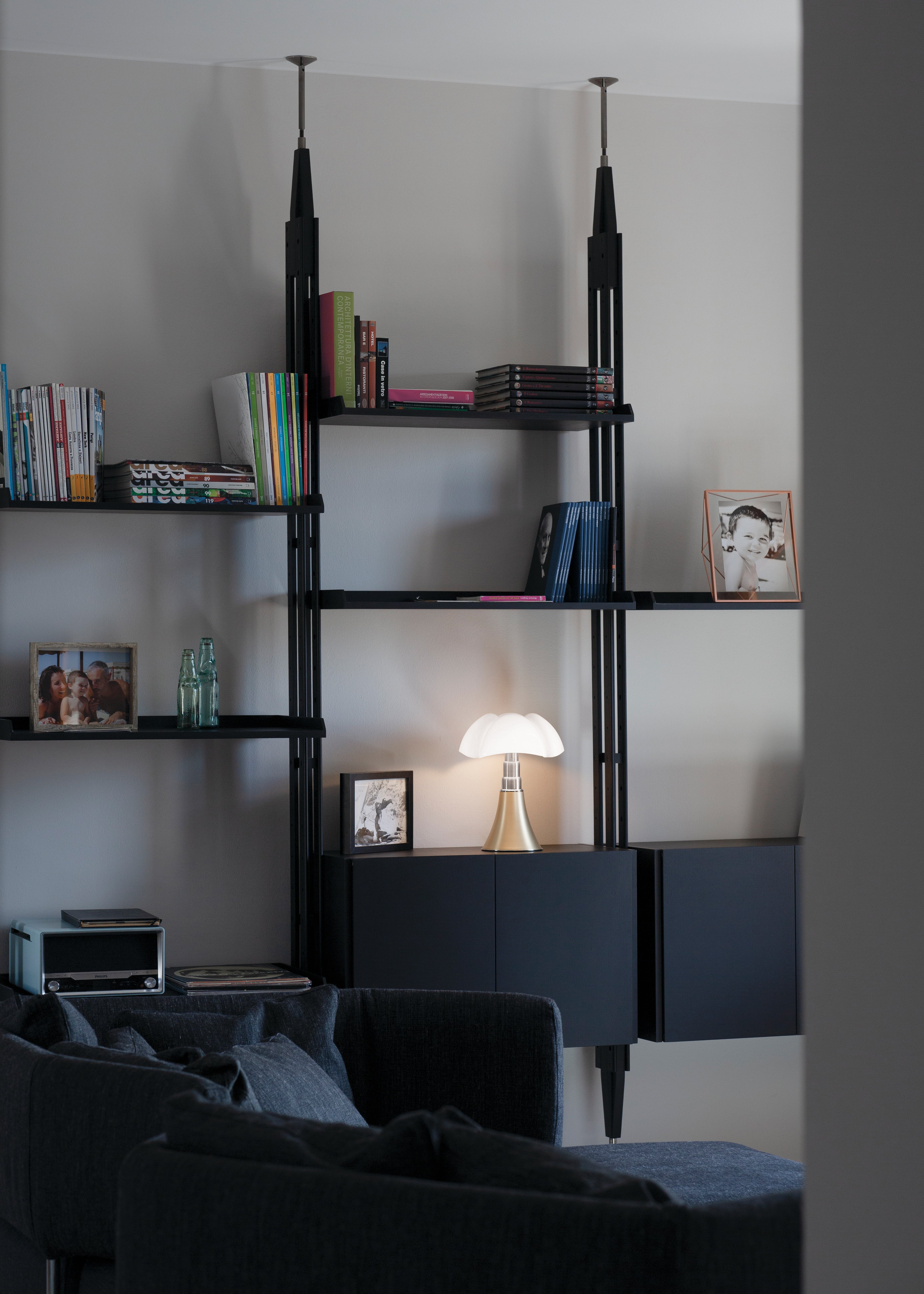 MINIPIPISTRELLO Table Lamp with Opal Shade and Brass Base