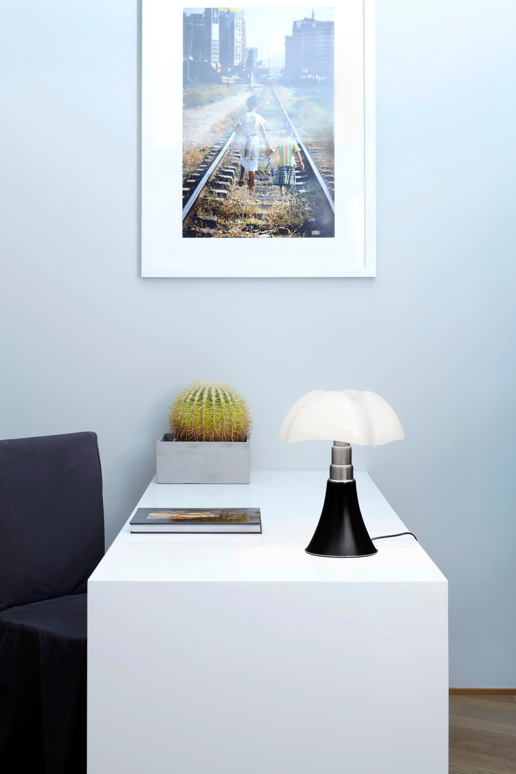 MINIPIPISTRELLO Table Lamp with Opal Shade and Brown Matte Base