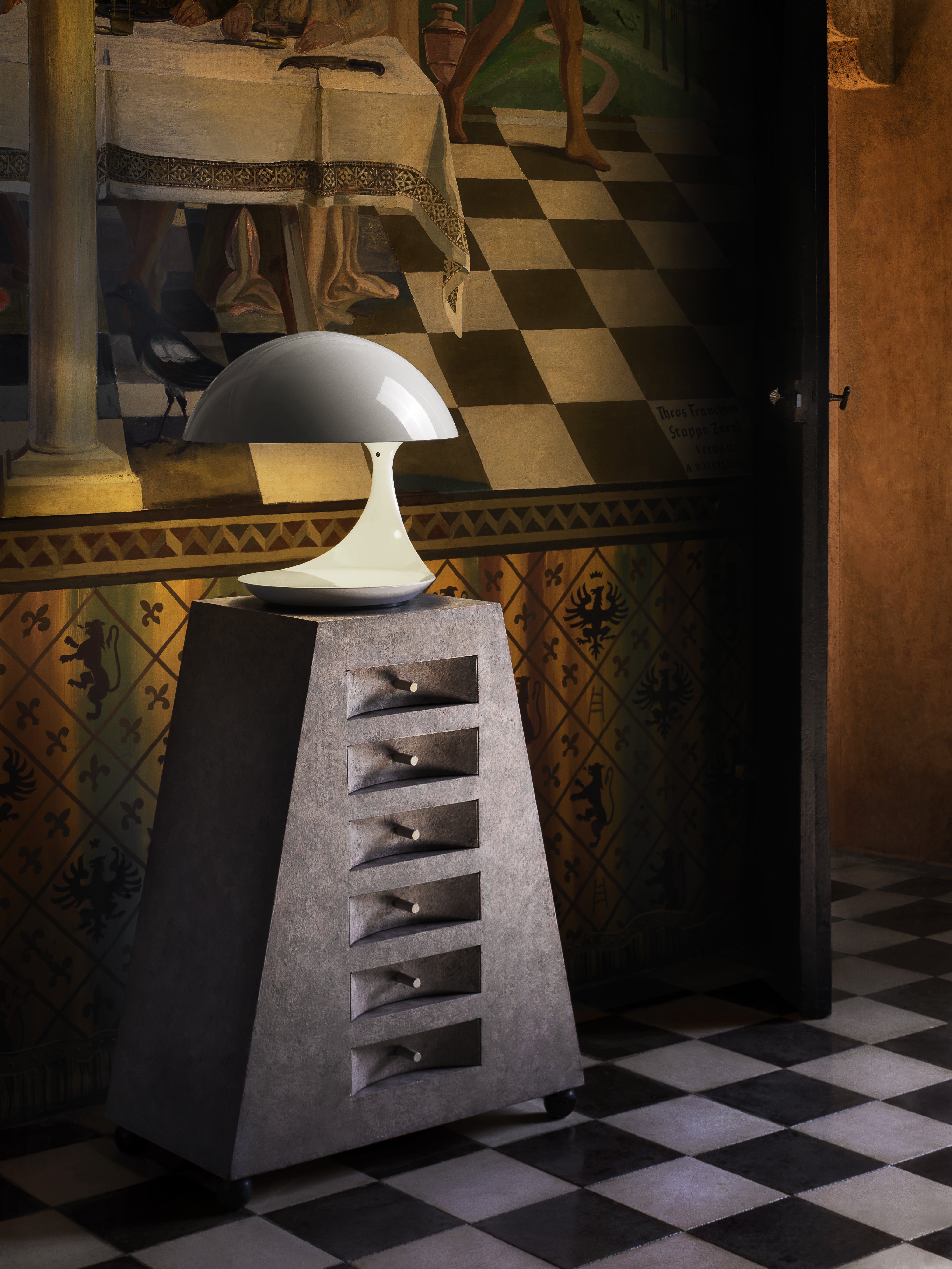 Lampa na stôl COBRA lesklá biela