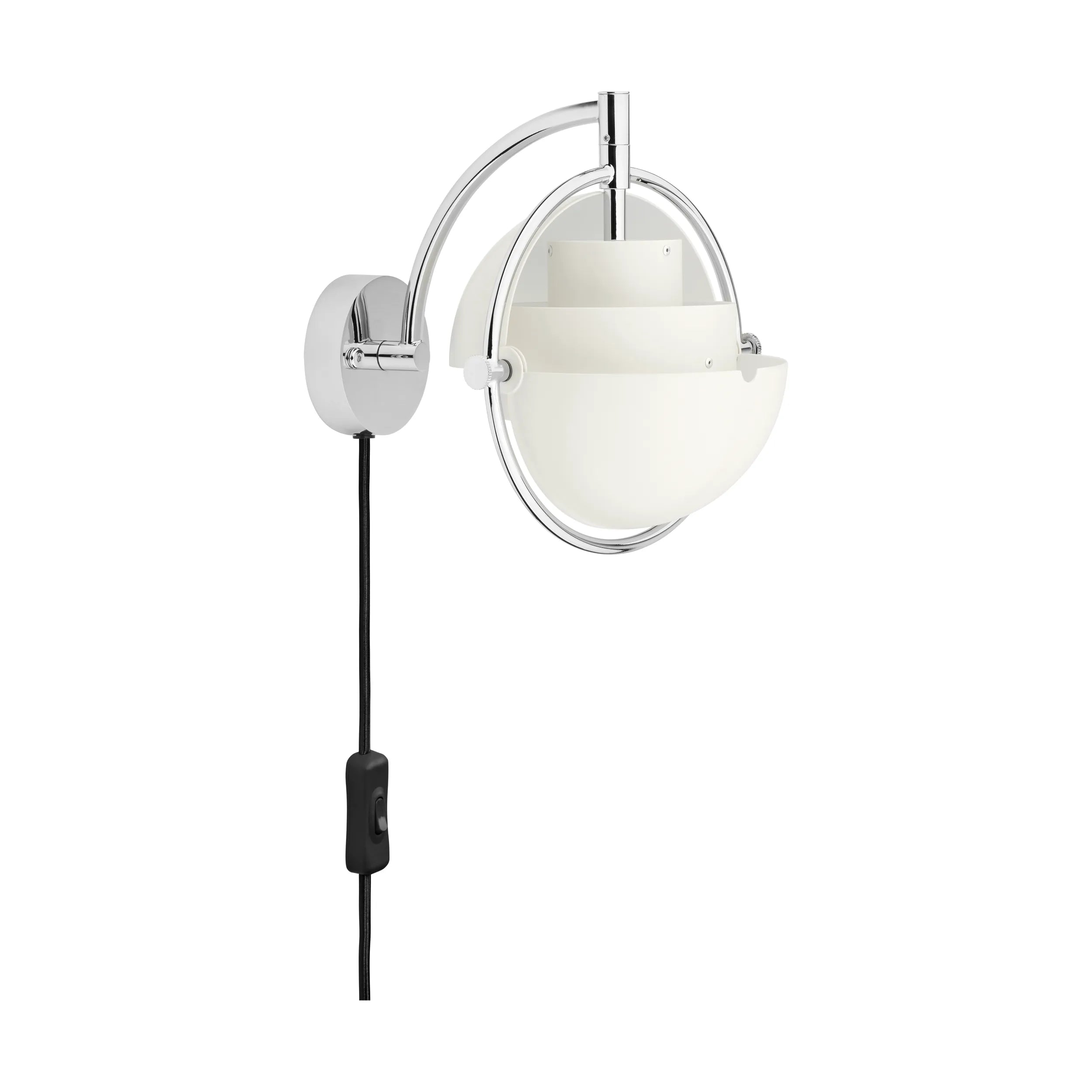 Nástenná lampa MULTI-LITE biela s chrómovým podstavcom